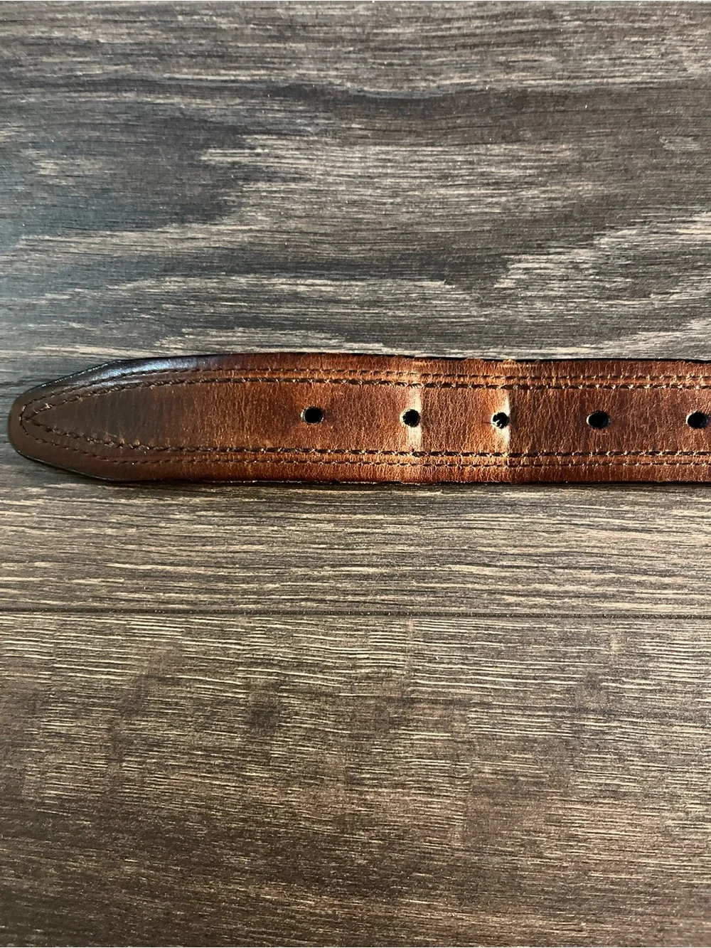 Vintage Men’s Leather Belt Size 34 Brown Black Reversible Swivel Buckle